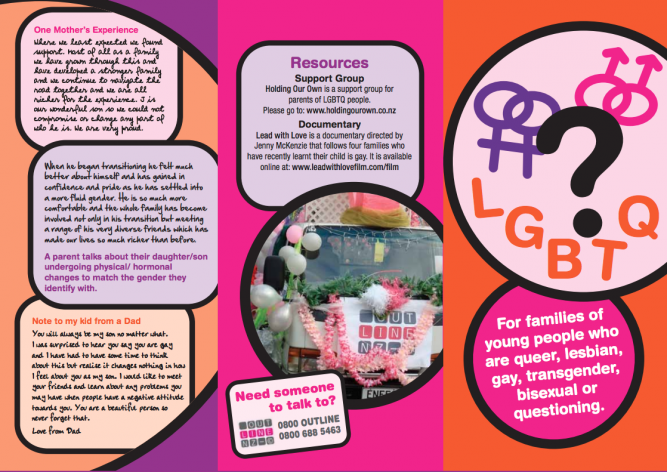 LGBTQ poster, with tips for supporting families