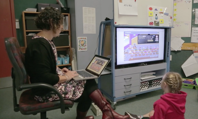 Teacher and student using student management system