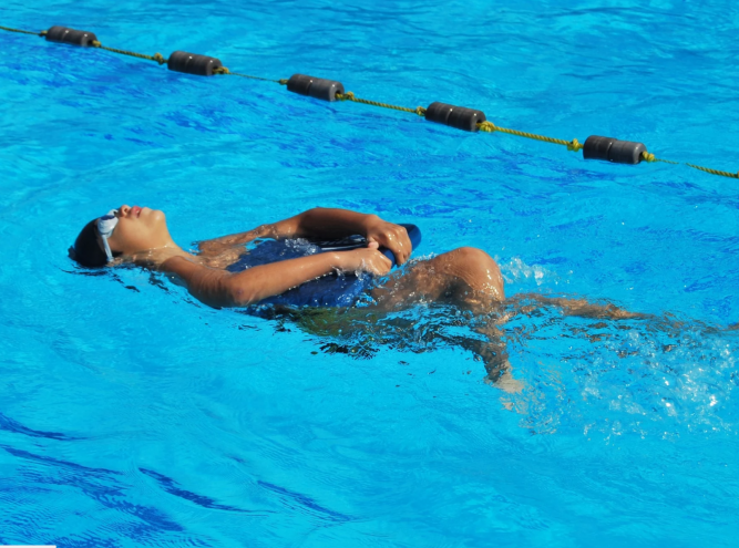 Young person swimming