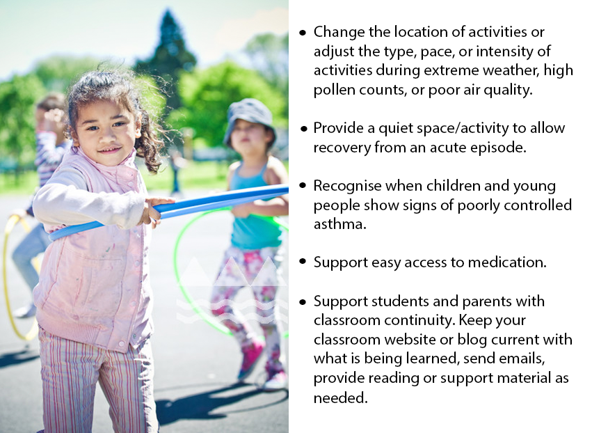 Poster with suggestions for inclusive practice and a photograph of a young child playing with a hula hoop