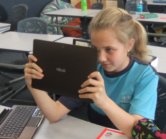 Figure 1 Regan using technology