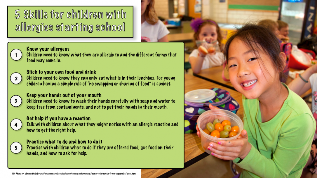 5 Skills for starting school with allergies