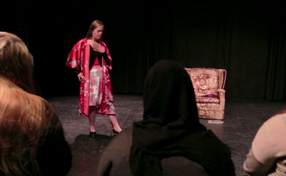 Student in a play