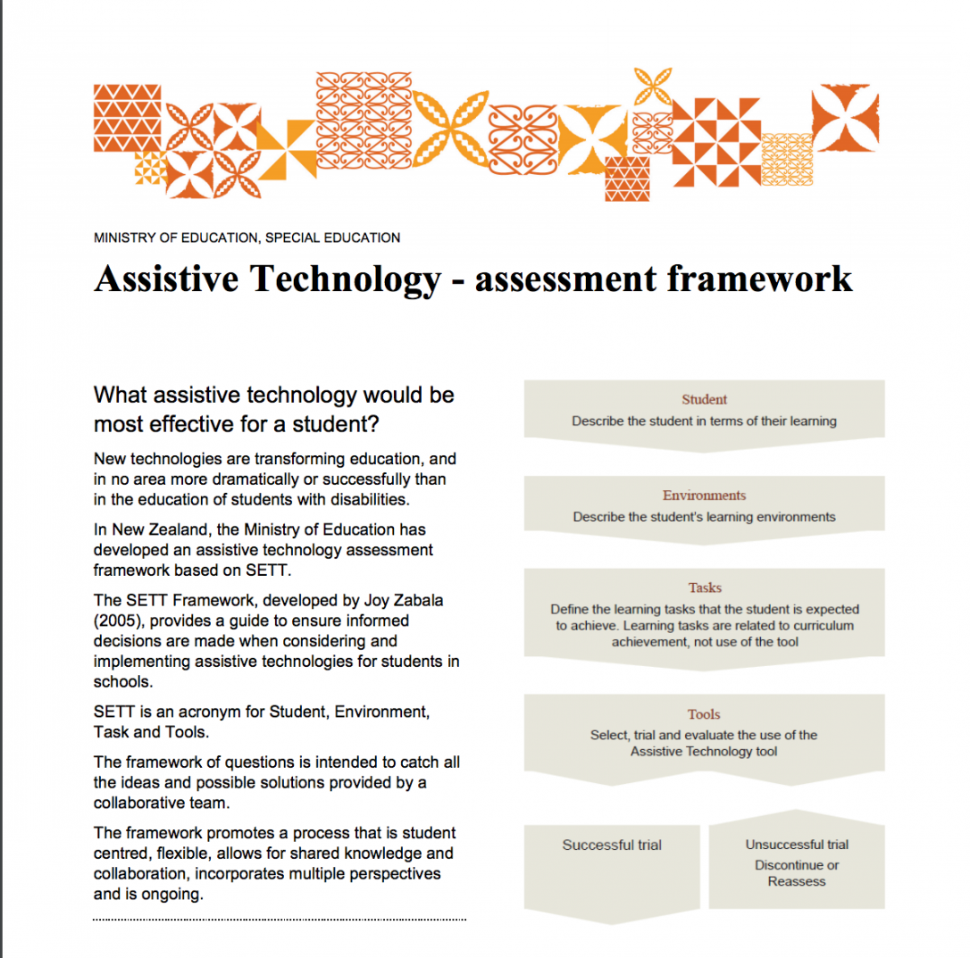 Framework outlining assistive technology process
