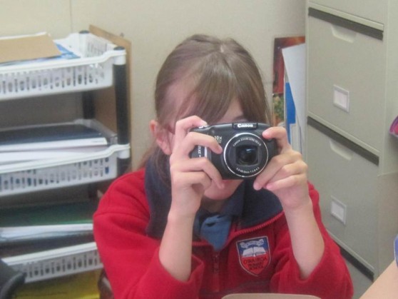 A student capturing images