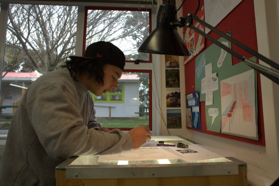 Student working in a personalised learning space